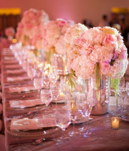 wedding centerpiece with flower arrangement