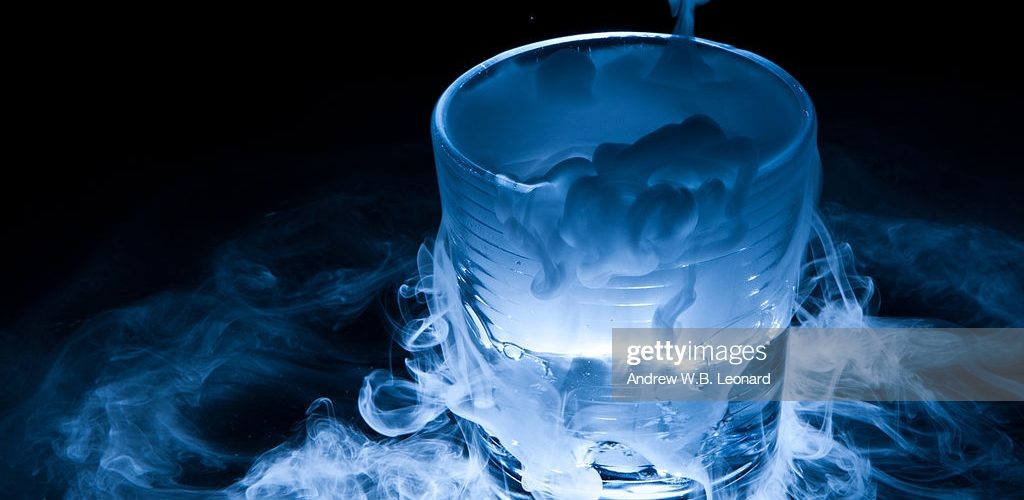 Can dry ice touch glass?