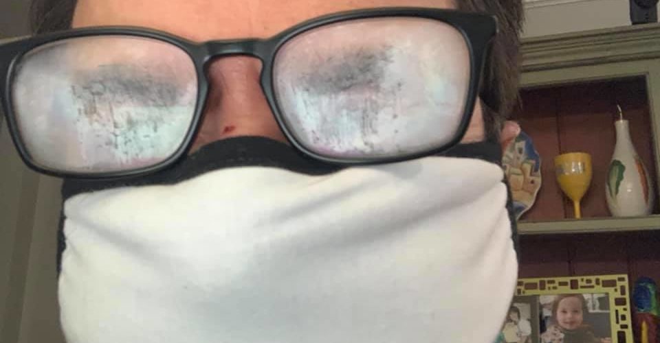 How do I keep my glasses mask from fogging up?