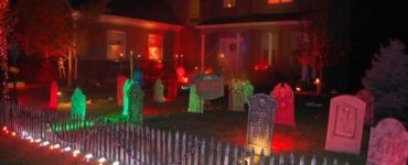 How do you light up a Halloween graveyard?