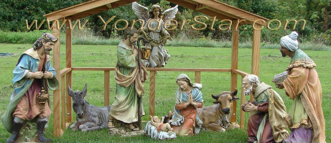 How do you secure an outdoor Nativity scene?