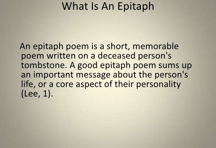 How do you write a good epitaph?
