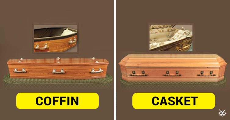 What is difference between coffin and casket?