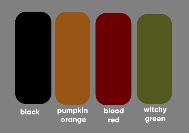 Which two colors are associated with Halloween?